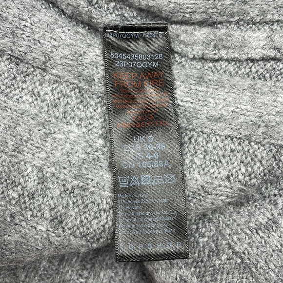 NWOT Topshop Open Oversized Ribbed Cardigan Pockets Boho Stretch Gray Small - Picture 12 of 12